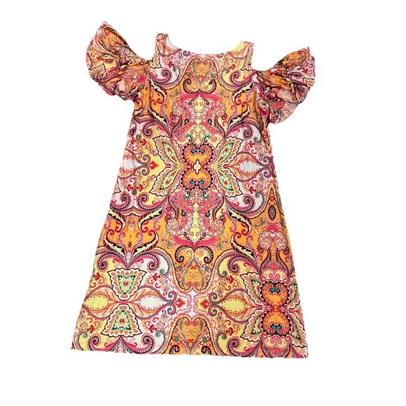 Ivy Lane Women’s Dress Medium Paisley Cold Shoulder - Picture 2 of 5